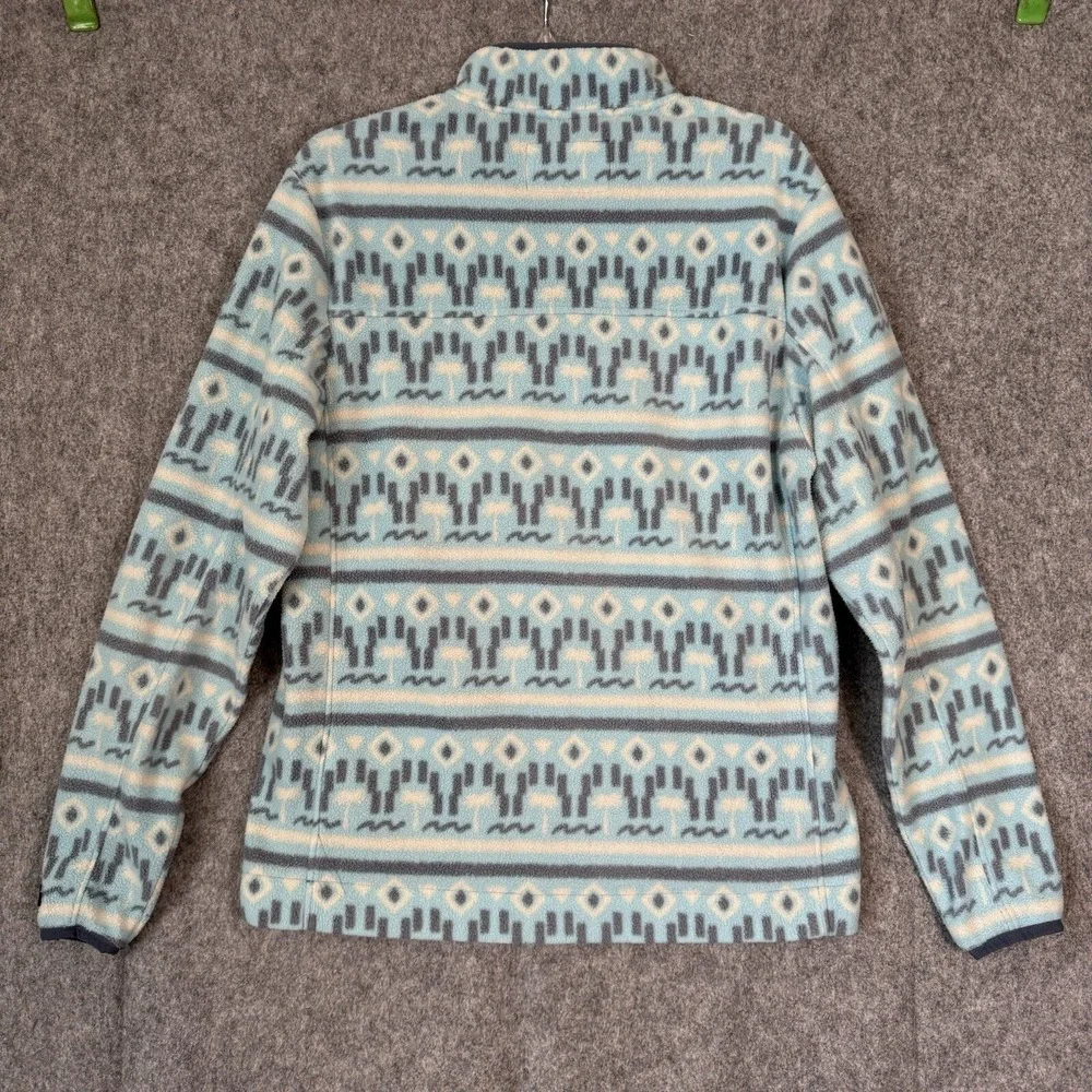 Chubbies Fleece Sweater Mens Medium Blue Printed Geometric Western‎ Fair Isle